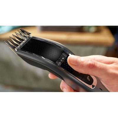 Машинка для стриження Philips Series 5000, акум., роторний мотор, насадок-2, кейс, сталь, чорно-сірий (HC5650/15)