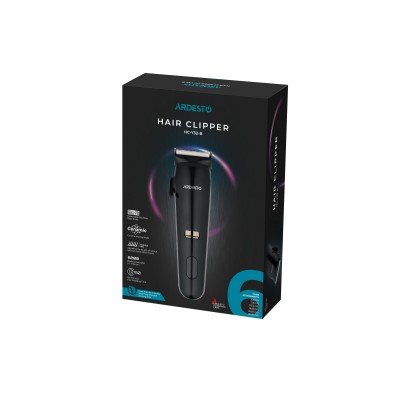 Машинка для стрижки Ardesto HC-Y32-B, мережа+акум., насадок-6, сталь+кераміка, чорний