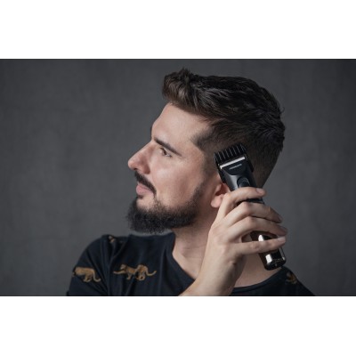 Машинка для стрижки Ardesto HC-Y40-DBS, мережа+акум., насадок-4, титан. напил + кераміка, чорний