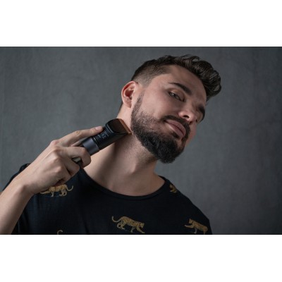 Машинка для стрижки Ardesto HC-Y40-DBS, мережа+акум., насадок-4, титан. напил + кераміка, чорний