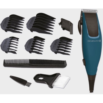 Машинка для стрижки Remington Apprentice, від мережі, роторний мотор, насадок-5, титан.напил., синій (HC5020)