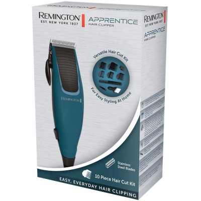 Машинка для стрижки Remington Apprentice, від мережі, роторний мотор, насадок-5, титан.напил., синій (HC5020)