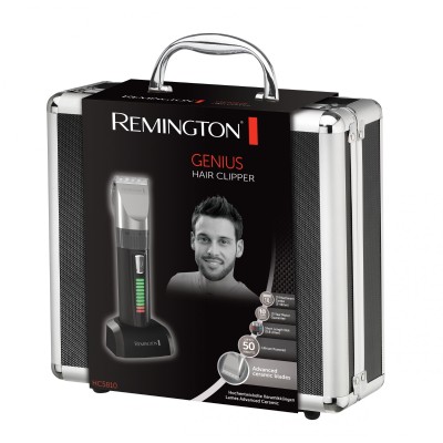 Машинка для стрижки Remington Genius, мережа+акум., насадок-8, кейс,ножиці, гребінець в компл, кераміч.напилення, чорний (HC5810