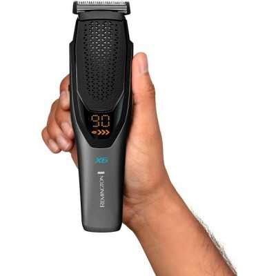 Машинка для стрижки Remington Power X Series X6, мережа+акум., насадок-4, сталь, чорно-сірий (HC6000)