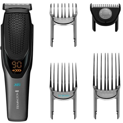Машинка для стрижки Remington Power X Series X6, мережа+акум., насадок-4, сталь, чорно-сірий (HC6000)