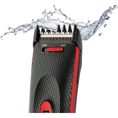 Машинка для стрижки Remington The Works, ААх2 в комплекті, насадок-2, для носа та вух, сталь, чорно-червоний (HC905)
