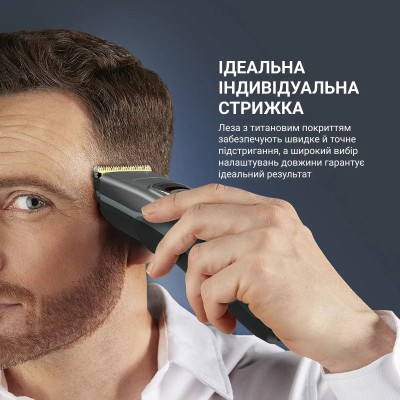 Машинка для стрижки Rowenta Advancer, для бороди, вусів, голови, мережа+акум., роторний мотор, насадок-2, кейс, титан.напил., те