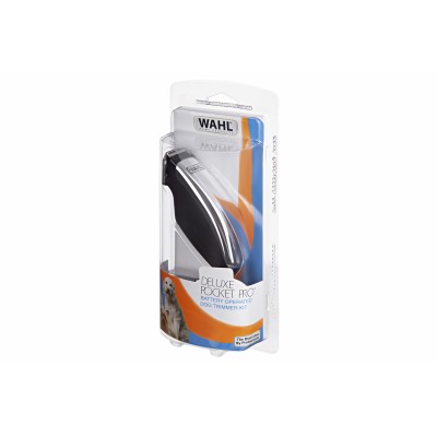 Машинка для стрижки тварин WAHL Pocket Pro Deluxe, ААx2, в комплекті, насадок-2, сталь, чорно-сріблястий (09962-2016)
