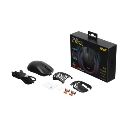 Миша 2E GAMING HyperDrive Lite WL, RGB, USB-A/WL, чорний (2E-MGHDL-WL-BK)