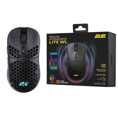 Миша 2E GAMING HyperDrive Lite WL, RGB, USB-A/WL, чорний (2E-MGHDL-WL-BK)