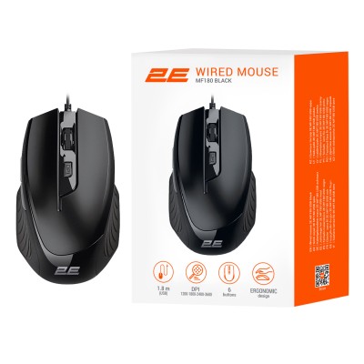 Миша 2E MF180, USB-A, чорний (2E-MF180UB)