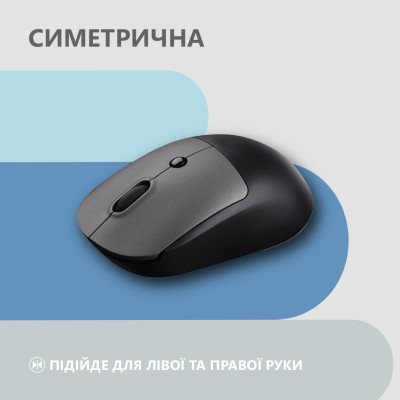Миша 2E MF218 Silent, WL/BT, чорно-сірий (2E-MF218WBG)