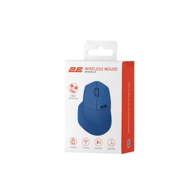 Миша 2E MF280 Silent, WL/BT, синій (2E-MF280WBL)