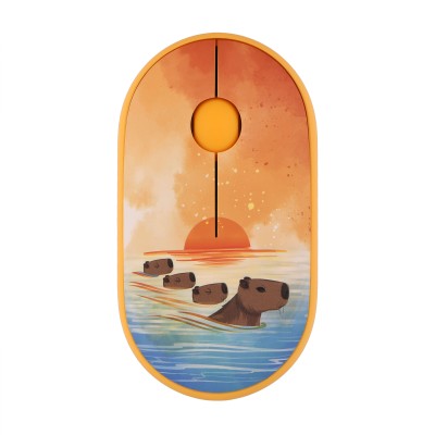Миша 2E MF300 CAPYBARA:SUNSET Silent WL BT, жовтий (2E-MF300WCAPIBARAYW)