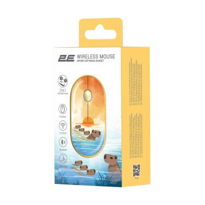 Миша 2E MF300 CAPYBARA:SUNSET Silent WL BT, жовтий (2E-MF300WCAPIBARAYW)