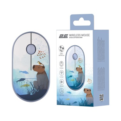 Миша 2E MF300 CAPYBARA:SWIM Silent WL BT, синій (2E-MF300WCAPIBARABL)