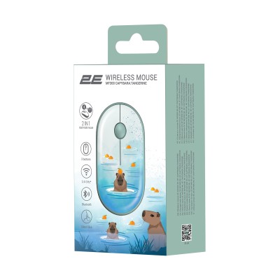 Миша 2E MF300 CAPYBARA:TANGERINE Silent WL BT, зелений (2E-MF300WCAPIBARAGN)