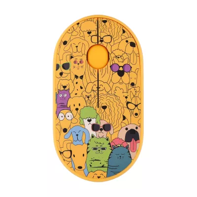 Миша 2E MF300 PETS:CATS&DOGS Silent WL BT, жовтий (2E-MF300WPETSYW)