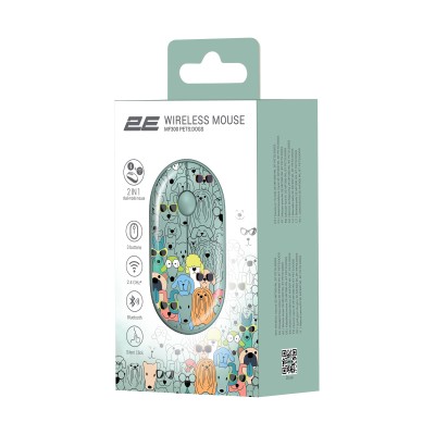 Миша 2E MF300 PETS:DOGS Silent WL BT, зелений (2E-MF300WPETSGN)