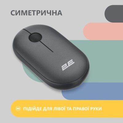 Миша 2E MF300 Silent, WL/BT, графітово-чорний (2E-MF300WBK)