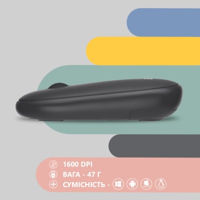 Миша 2E MF300 Silent, WL/BT, графітово-чорний (2E-MF300WBK)