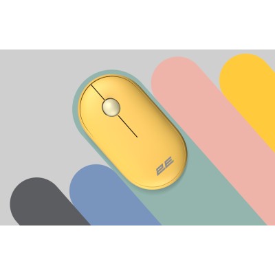 Миша 2E MF300 Silent, WL/BT, жовтий (2E-MF300WYW)