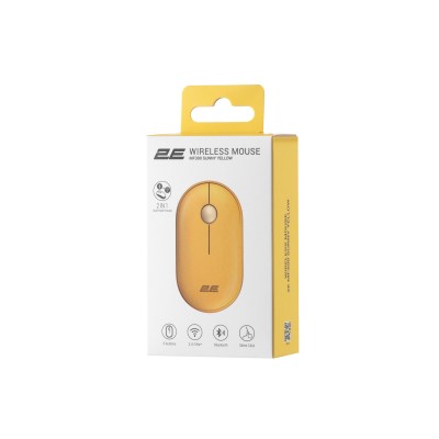 Миша 2E MF300 Silent, WL/BT, жовтий (2E-MF300WYW)