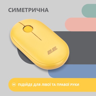 Миша 2E MF300 Silent, WL/BT, жовтий (2E-MF300WYW)