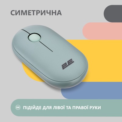 Миша 2E MF300 Silent, WL/BT, попелясто-зелений (2E-MF300WGN) Миша 2E MF300 Silent, WL/BT, попелясто-зелений (2E-MF300WGN)