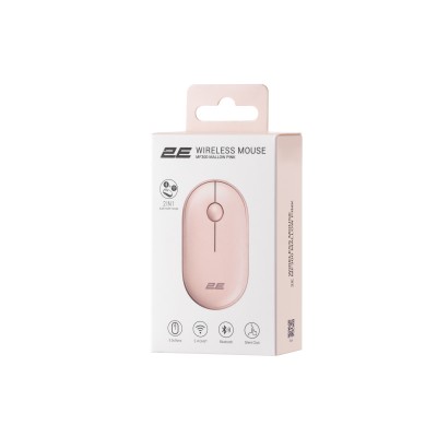 Миша 2E MF300 Silent, WL/BT, рожевий (2E-MF300WPN)