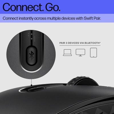 Миша HP 690 Rechargeable, BT, чорний (7M1D4AA)