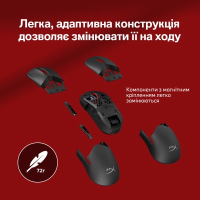 Миша HyperX Pulsefire SAGA PRO, RGB, USB-A/WL/BT, чорний (A2PB2AA)