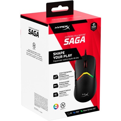 Миша HyperX Pulsefire SAGA, RGB, USB-A, чорний (A2PB3AA)