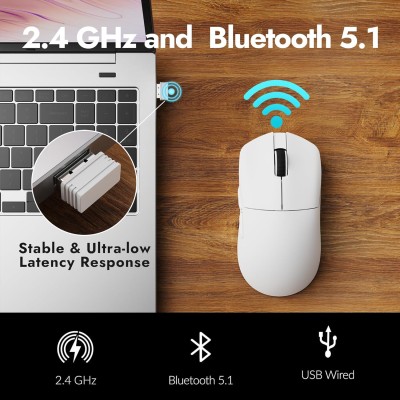 Миша Lemokey G1 USB-A/USB-C/WL/BT, 8K, білий (G1-A2)