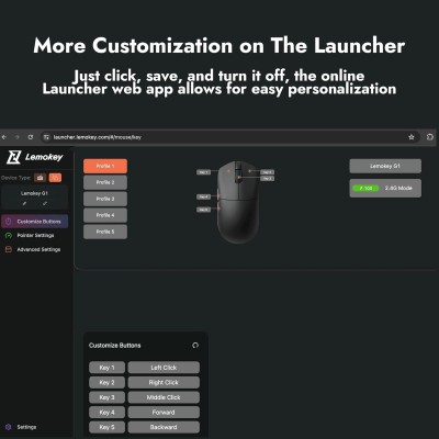 Миша Lemokey G1 USB-A/USB-C/WL/BT, 8K, білий (G1-A2)