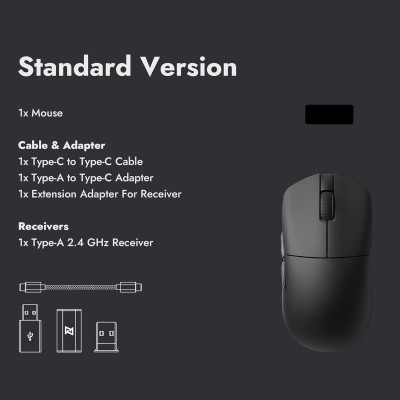 Миша Lemokey G1 USB-A/USB-C/WL/BT, 8K, чорний (G1-A1)