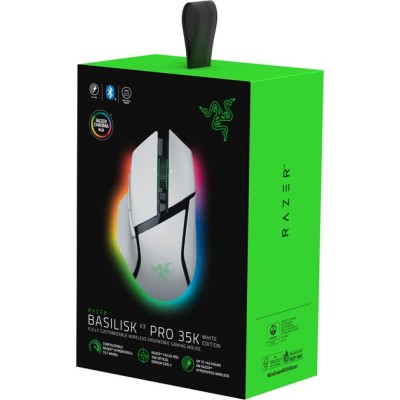 Миша Razer Basilisk V3 Pro 35K, RGB, USB-A/WL/BT, білий (RZ01-05240200-R3G1)