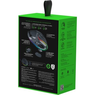 Миша Razer Basilisk V3 Pro 35K, RGB, USB-A/WL/BT, чорний (RZ01-05240100-R3G1)