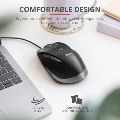 Миша Trust Fyda ComFortable ECO, USB-A, чорно-сірий (24728_TRUST)