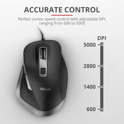 Миша Trust Fyda ComFortable ECO, USB-A, чорно-сірий (24728_TRUST)