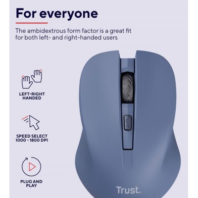 Миша Trust Mydo Silent, WL, синій (25041_TRUST)