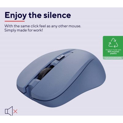 Миша Trust Mydo Silent, WL, синій (25041_TRUST)