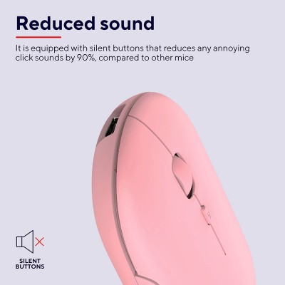 Миша Trust Puck Rechargeable, Ultra-Thin, BT/WL, Silent, рожевий (24125_TRUST)