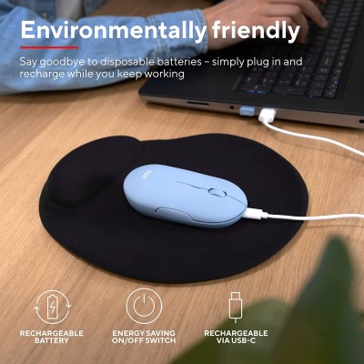 Миша Trust Puck Rechargeable, Ultra-Thin, BT/WL, Silent, синій (24126_TRUST)