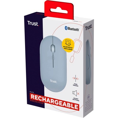 Миша Trust Puck Rechargeable, Ultra-Thin, BT/WL, Silent, синій (24126_TRUST)