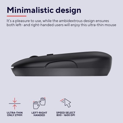 Миша Trust Puck Rechargeable, Ultra-Thin, BT/WL, Silent, чорний (24059_TRUST)