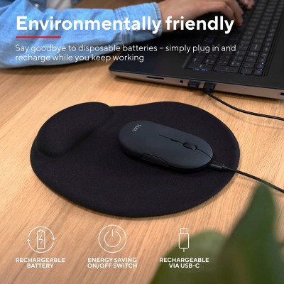 Миша Trust Puck Rechargeable, Ultra-Thin, BT/WL, Silent, чорний (24059_TRUST)