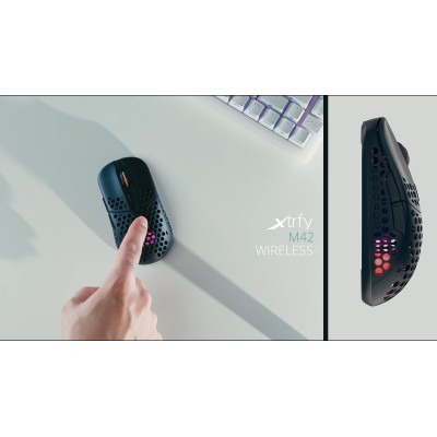 Миша Xtrfy M42, WL/USB-A, RGB, чорний (M42W-RGB-BLACK)