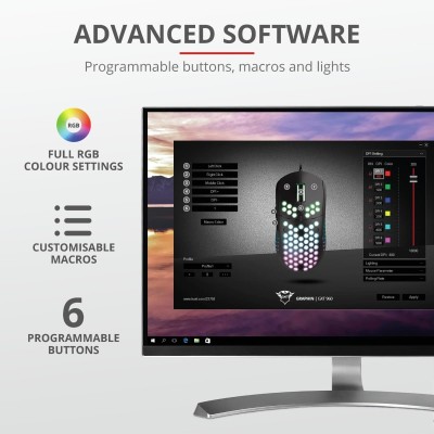 Миша ігрова Trust GXT 960 Graphin Ultra-lightweight RGB USB Black (23758_TRUST)