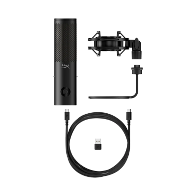 Мікрофон геймінговий HyperX QuadCast 2 S, Omni/Uni/Bi, USB-A, 3м, NGenuity, RGB, чорний (9A273AA)